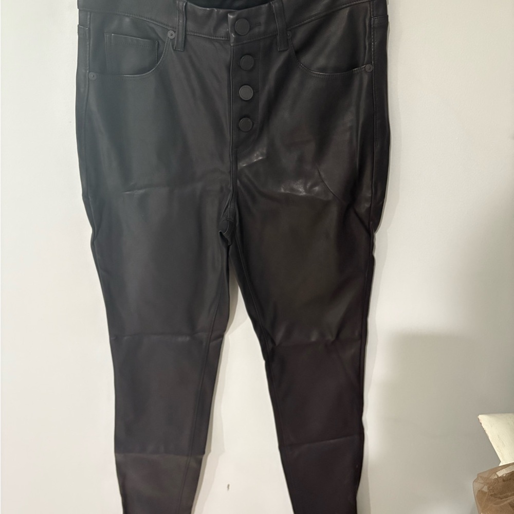 Black Faux Leather High-Waisted Pants
